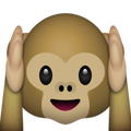 Affe mit Händen an den Ohren Smiley