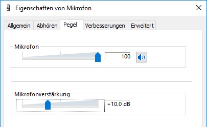 Windows 10 Mikrofon zu leise