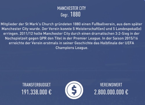 Die reichsten Vereine in FIFA 19