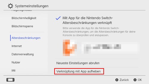Nintendo Switch Kindersicherung deaktivieren