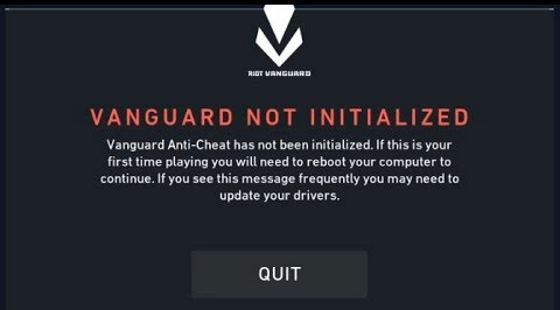 Vanguard nicht initialisiert