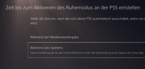 PS5 Bildschirmschoner einschalten