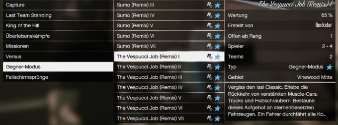 GTA 5 Online Vespucci Job starten
