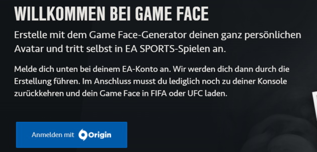 Gesicht importieren über Game Face