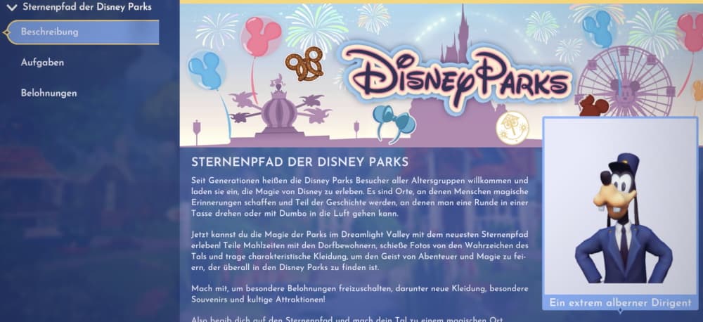 Sternenpfad der Disney Parks Aufgaben